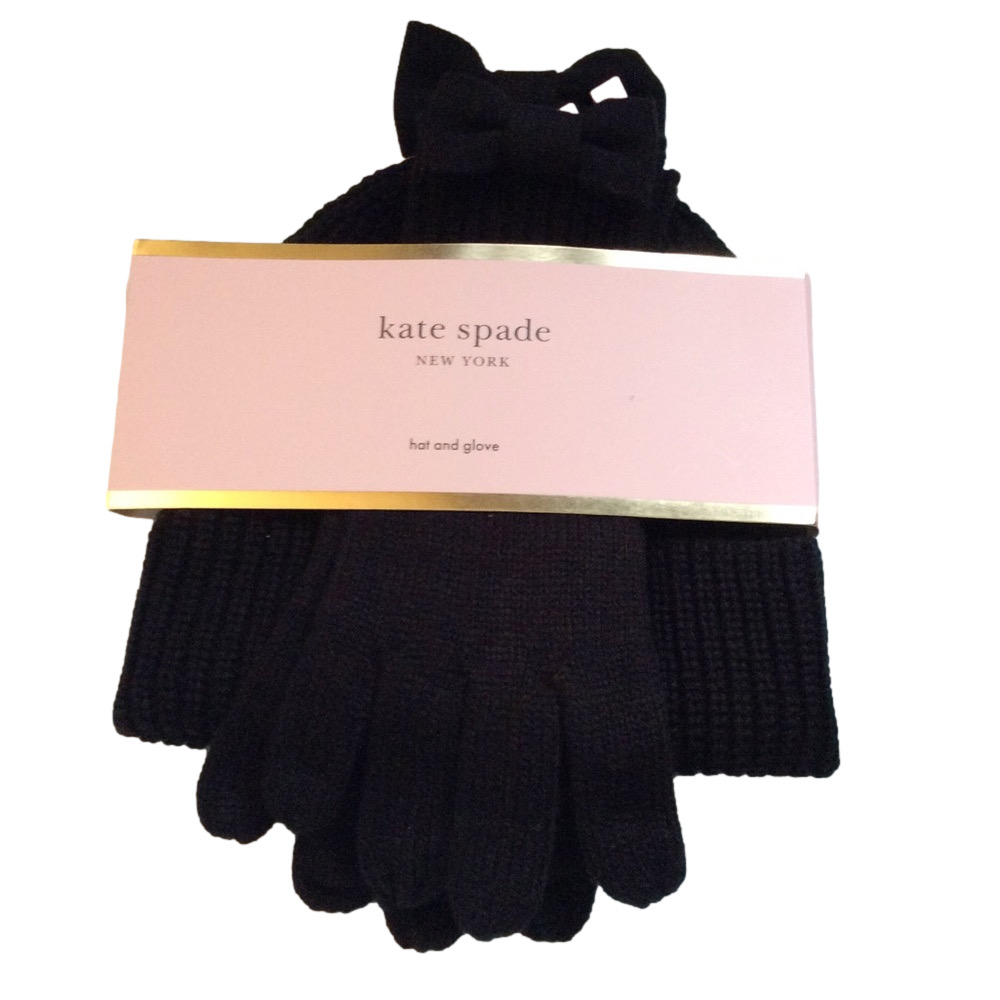 Kate Spade Bow Beanie Winter Hat and Glove NWT